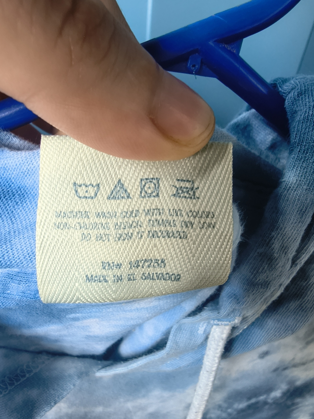 Simply Southern Men's Blue Tie-Dye Hoodie Sweater - Picture 11 of 11